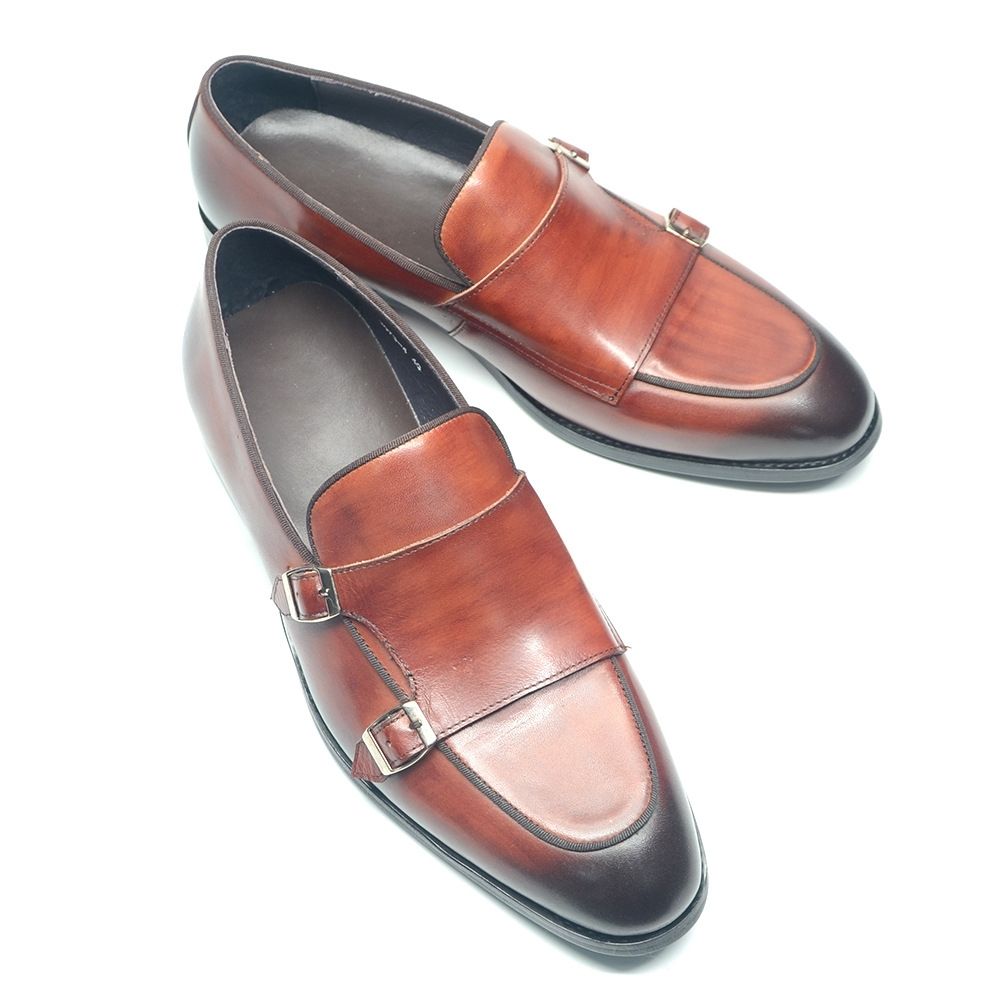 French leisure business pointed formal men's leather shoes