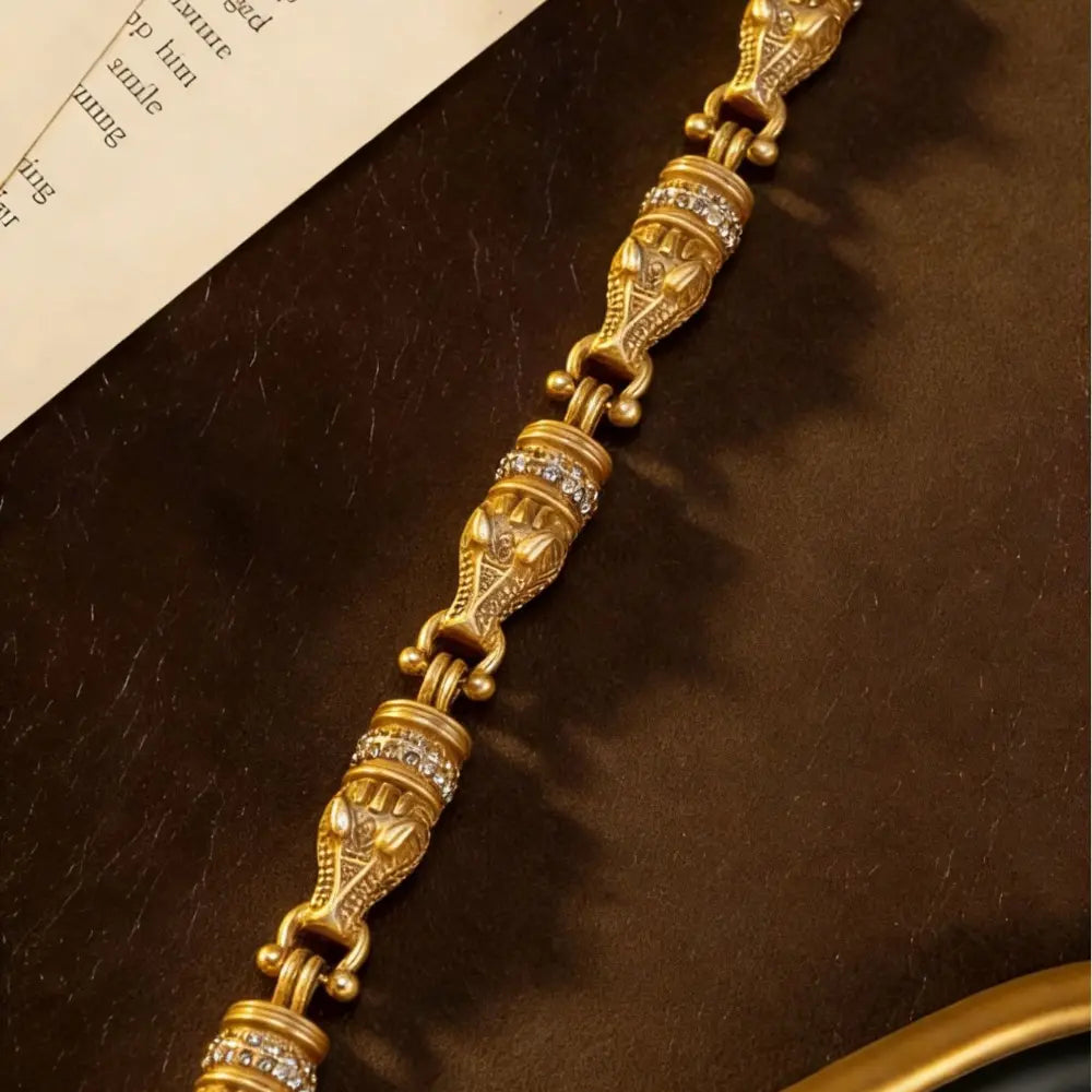 Collier diamant médiéval vintage émaillé