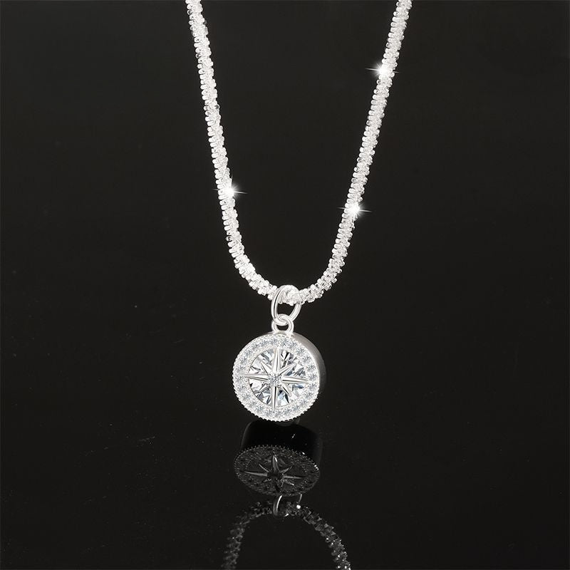 S925 sterling silver octagram necklace