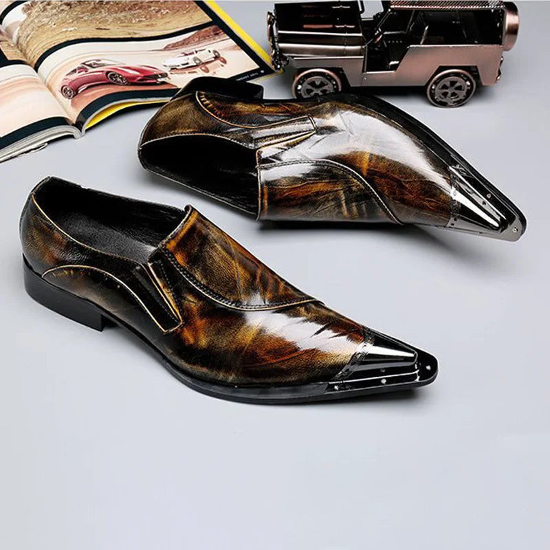 Scarpe eleganti in pelle lucidata a mano rosso scuro Scarpe eleganti da uomo per feste