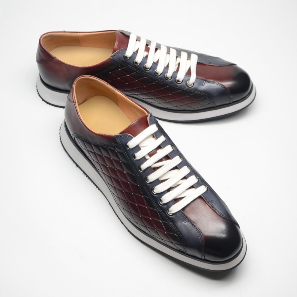 Color matching printed casual leather shoes genuine leather business board shoes
