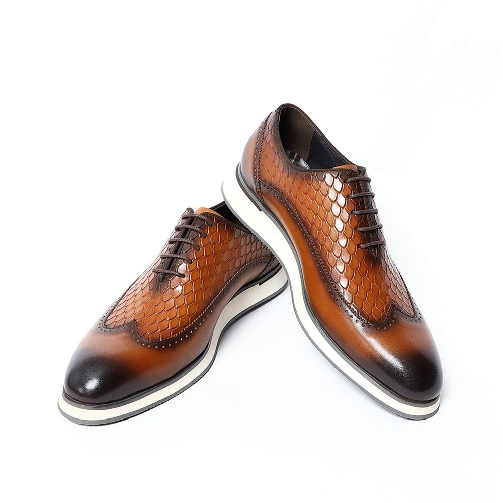 British Brock Dress Leather Shoes Men's Business Oxford Shoes