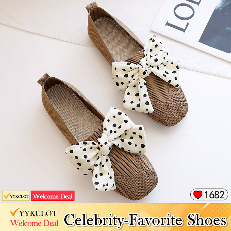 Klassische, atmungsaktive Damen-Loafer mit Schleife