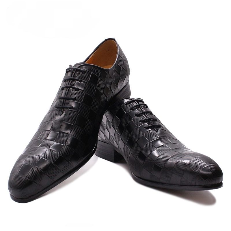 British style embossed leather shoes men's business dress Oxford shoes