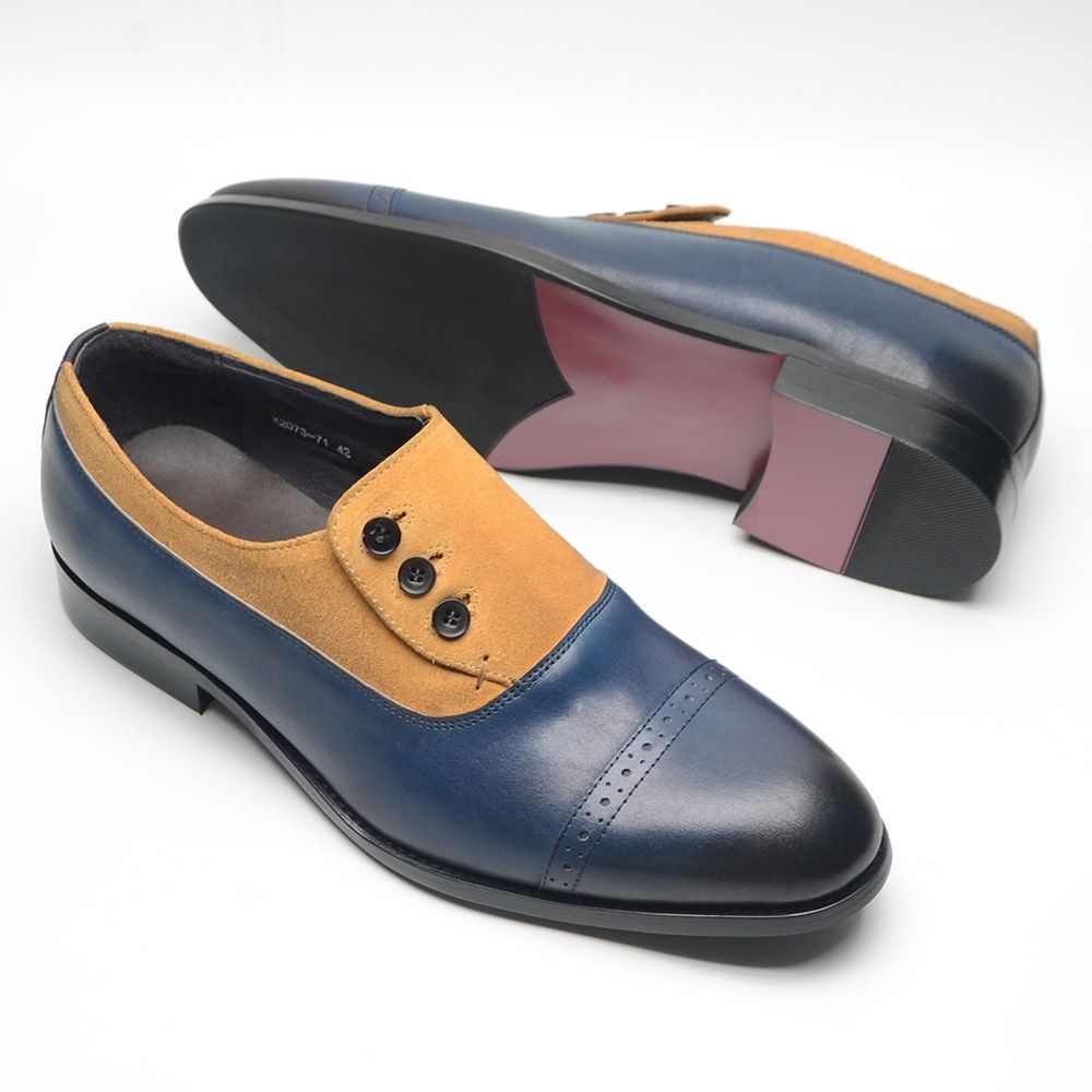 Leder Doppel Farbe Leder Schuhe Herren Kleid Casual Loafers