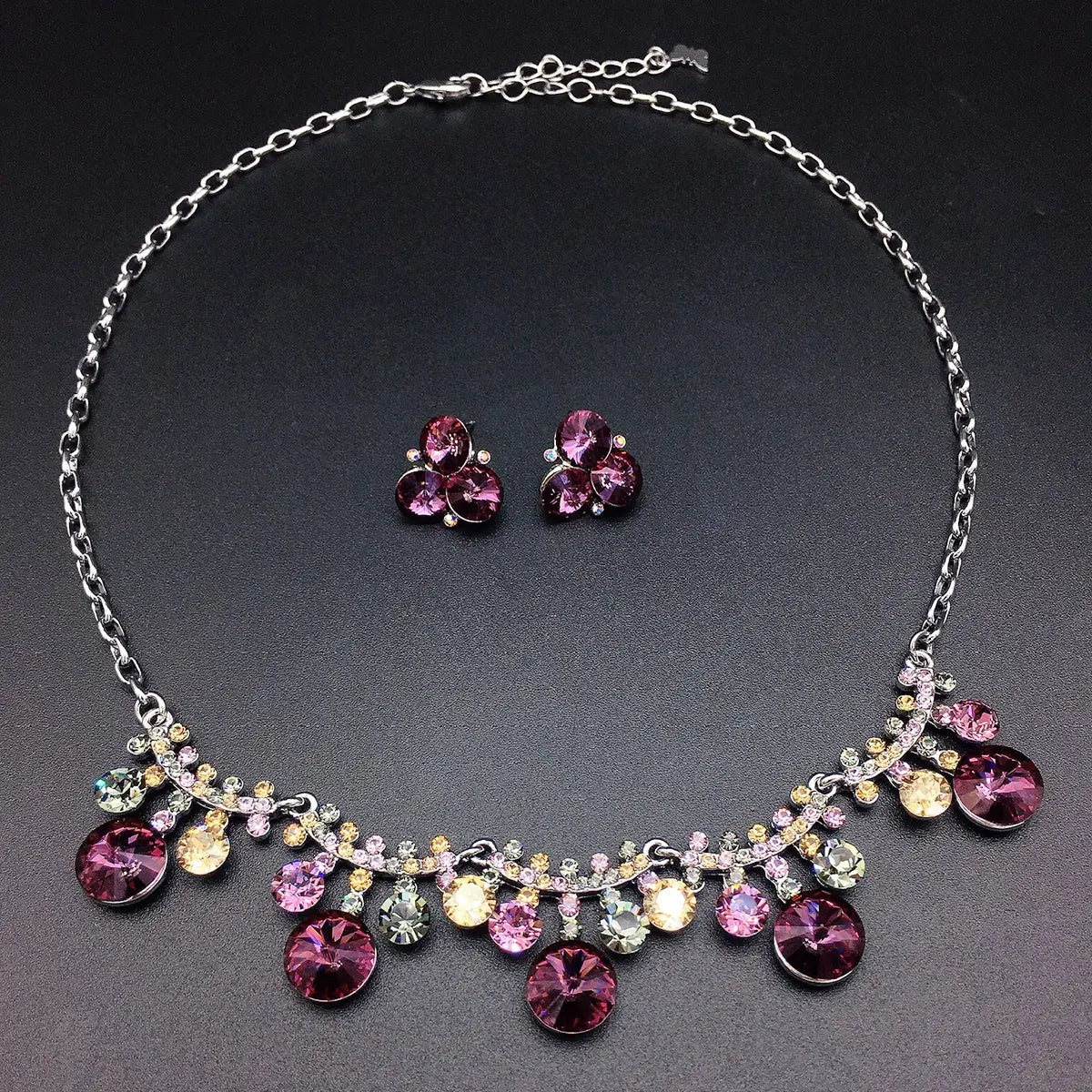 Collier de luxe en cristal bleu aigue-marine en forme de goutte – Bijoux de soirée élégants