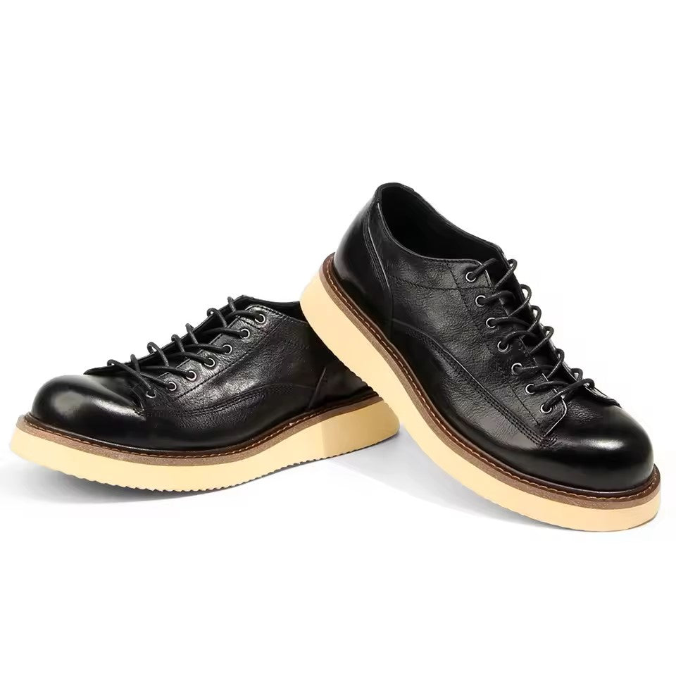 Fashionable leather shoes flat bottomed men's casual shoes for men genuine leather loafers man