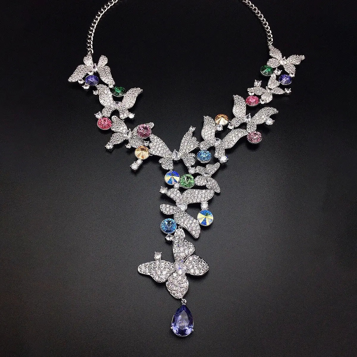 Collier élégant pendentif papillon en cristal – Bijoux de mode de luxe