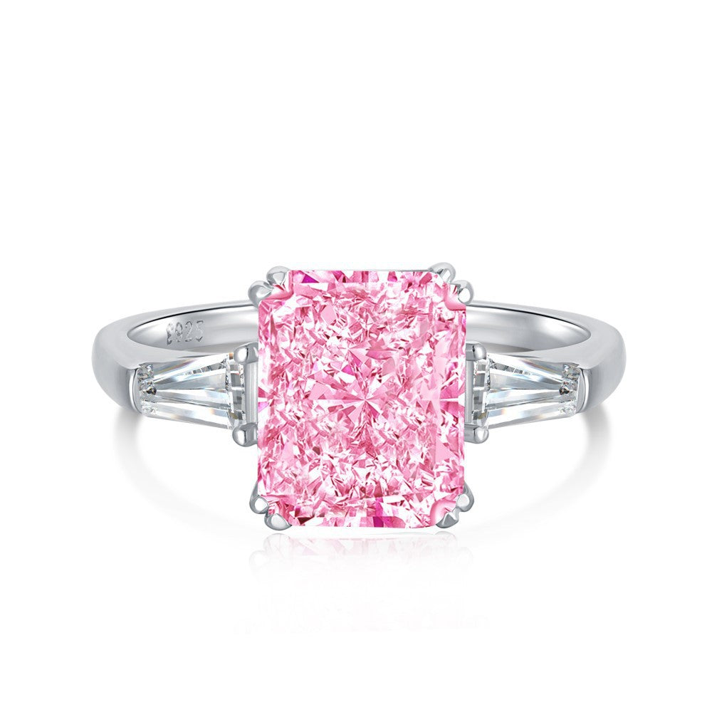 Pink colored diamond ring