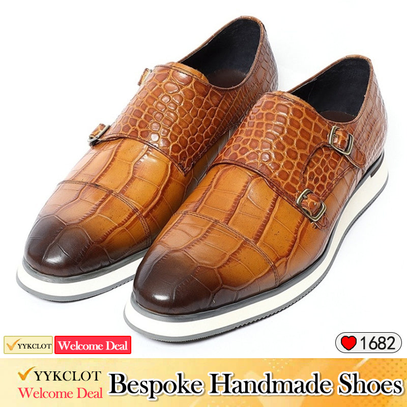 Leder Business Kleid Lederschuhe Herren Krokodil Loafer