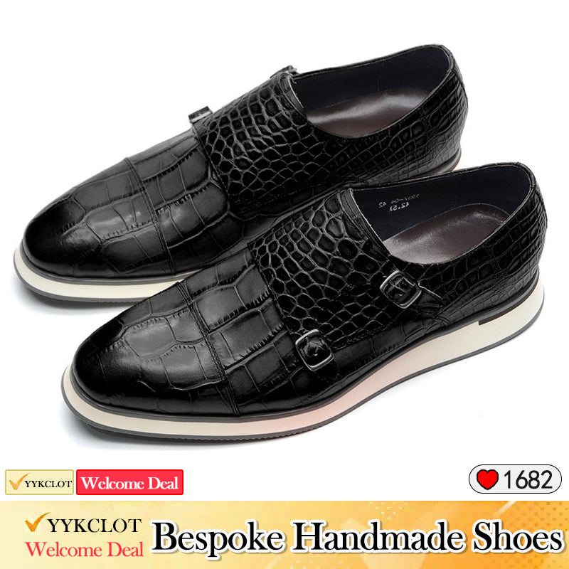 Leder Business Kleid Lederschuhe Herren Krokodil Loafer