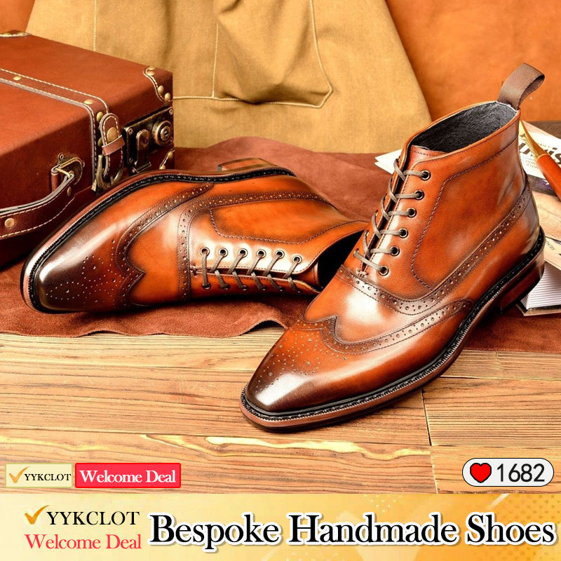 Vintage poliert gravierte Martin Stiefel Herren Echtlederstiefel