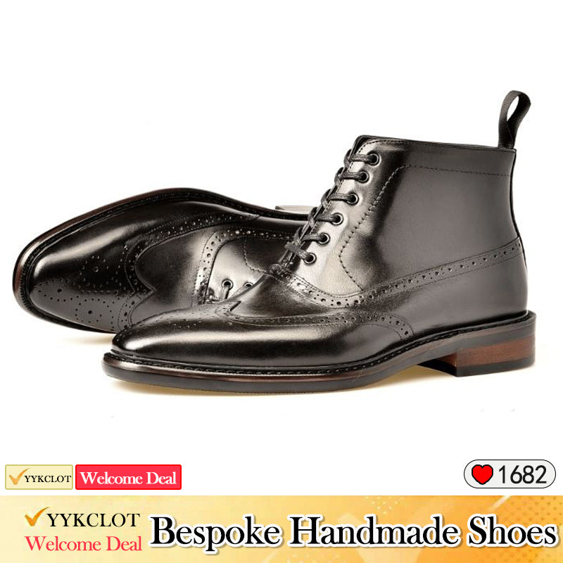 Vintage poliert gravierte Martin Stiefel Herren Echtlederstiefel