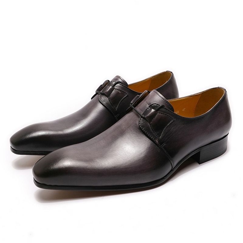 Leisure style low-top lace-up buckle business men's leather shoes