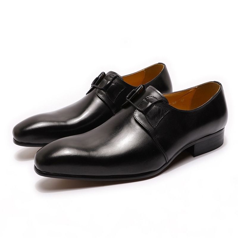 Leisure style low-top lace-up buckle business men's leather shoes