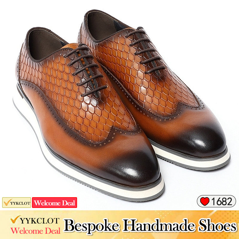 British Brock Dress Leather Shoes Men's Business Oxford Shoes