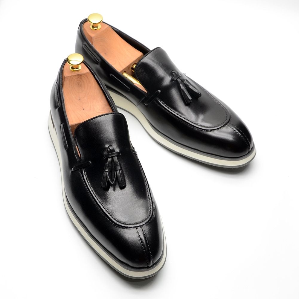 Classic polished tassel loafers men's casual leather shoes