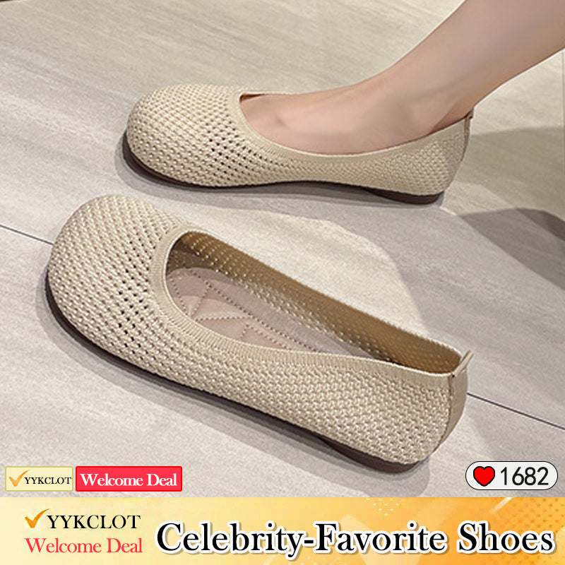 Woven Comfortable Breathable Round Head Women's Loafers
