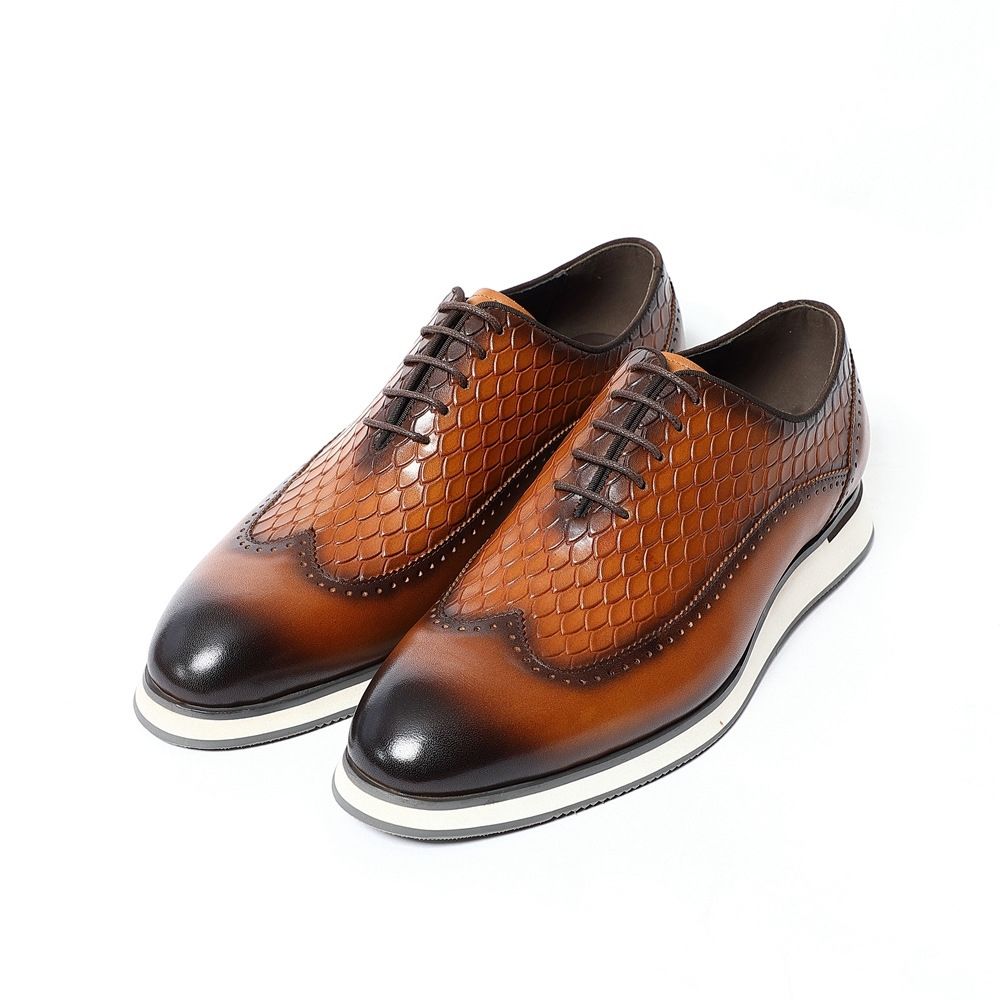 British Brock Dress Leather Shoes Men's Business Oxford Shoes
