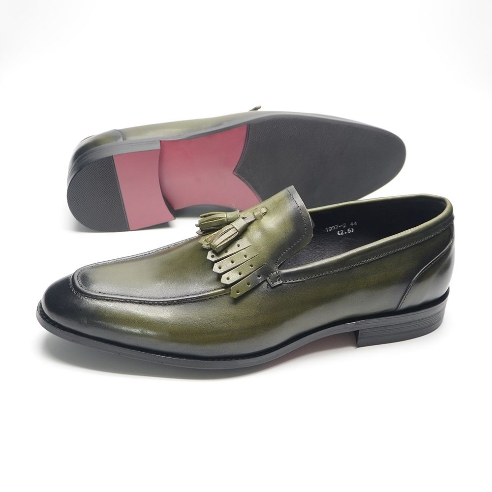New leather fringed loafers men's business casual leather shoes