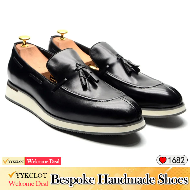 Classic polished tassel loafers men's casual leather shoes