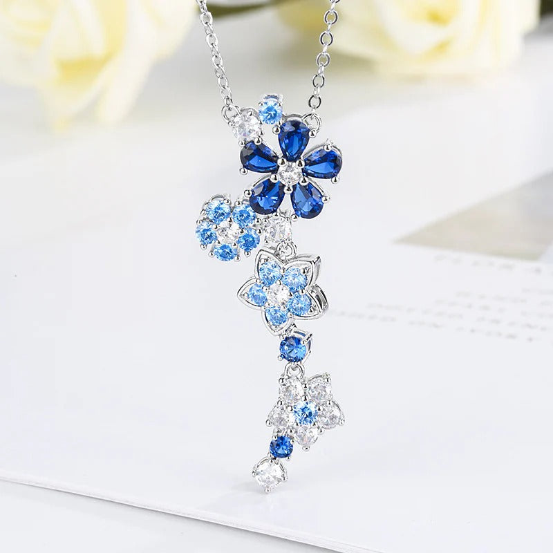 Light luxury pink flower zircon set