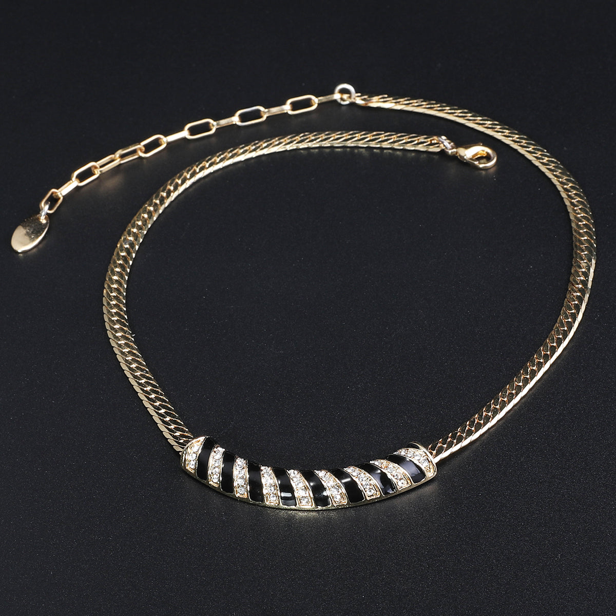 Fashion Zebra Pattern Diamond Set Necklace Series