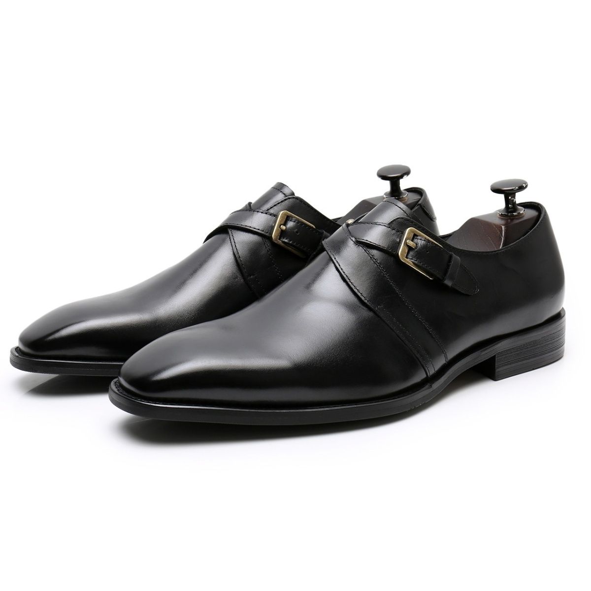 Leather buckle loafers men's wedding business dress leather shoes