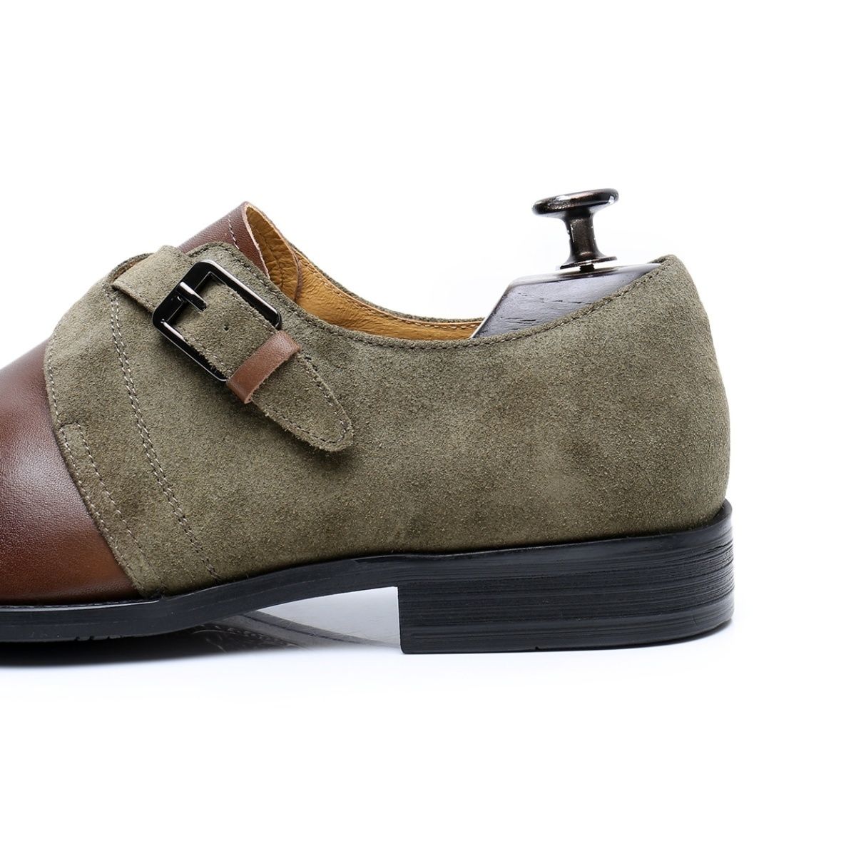 Leather buckle loafers men's wedding business dress leather shoes