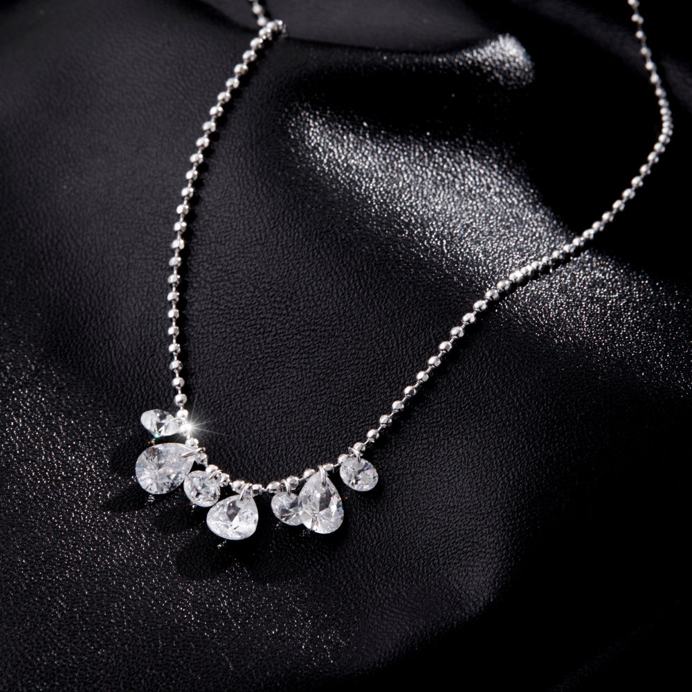 S925 Silver Water Drop Opal Necklace