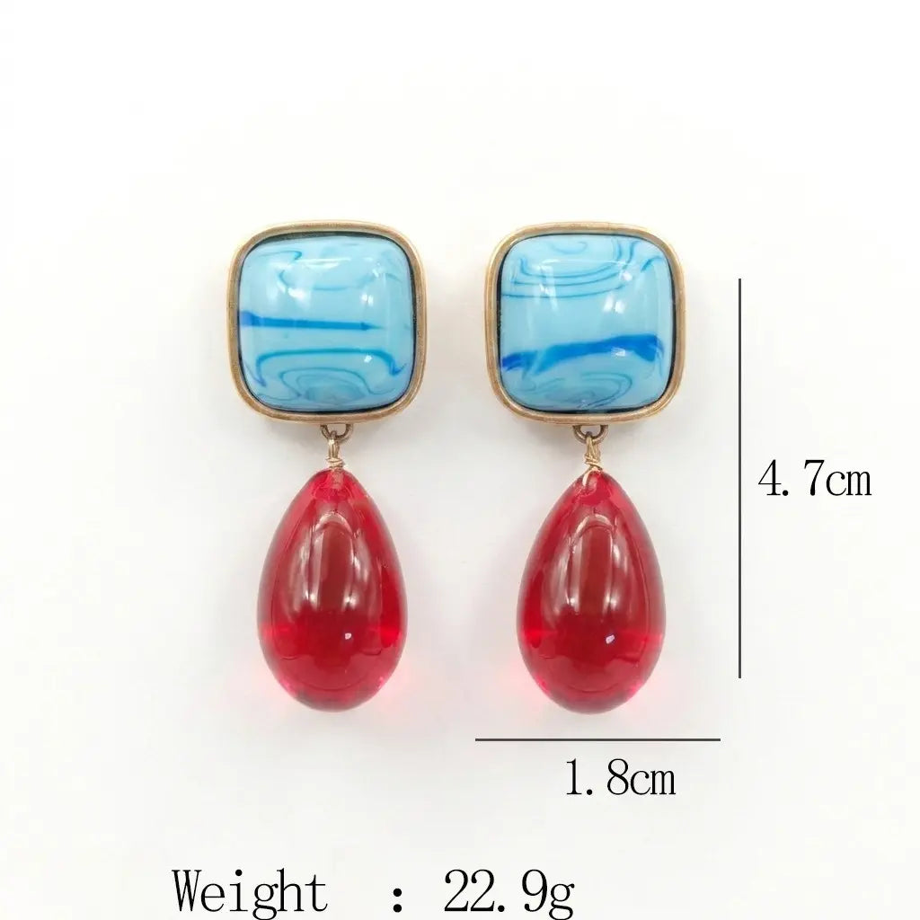 Dopamine beaded necklace new summer collarbone chain color fashion jewelry bracelet stud earrings