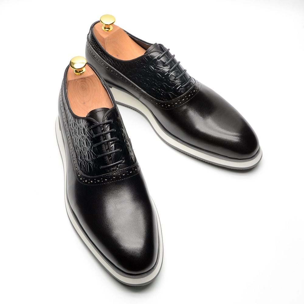 Fashion Genuine Leather Brock Oxford Shoes Men's Dress Leather Shoes