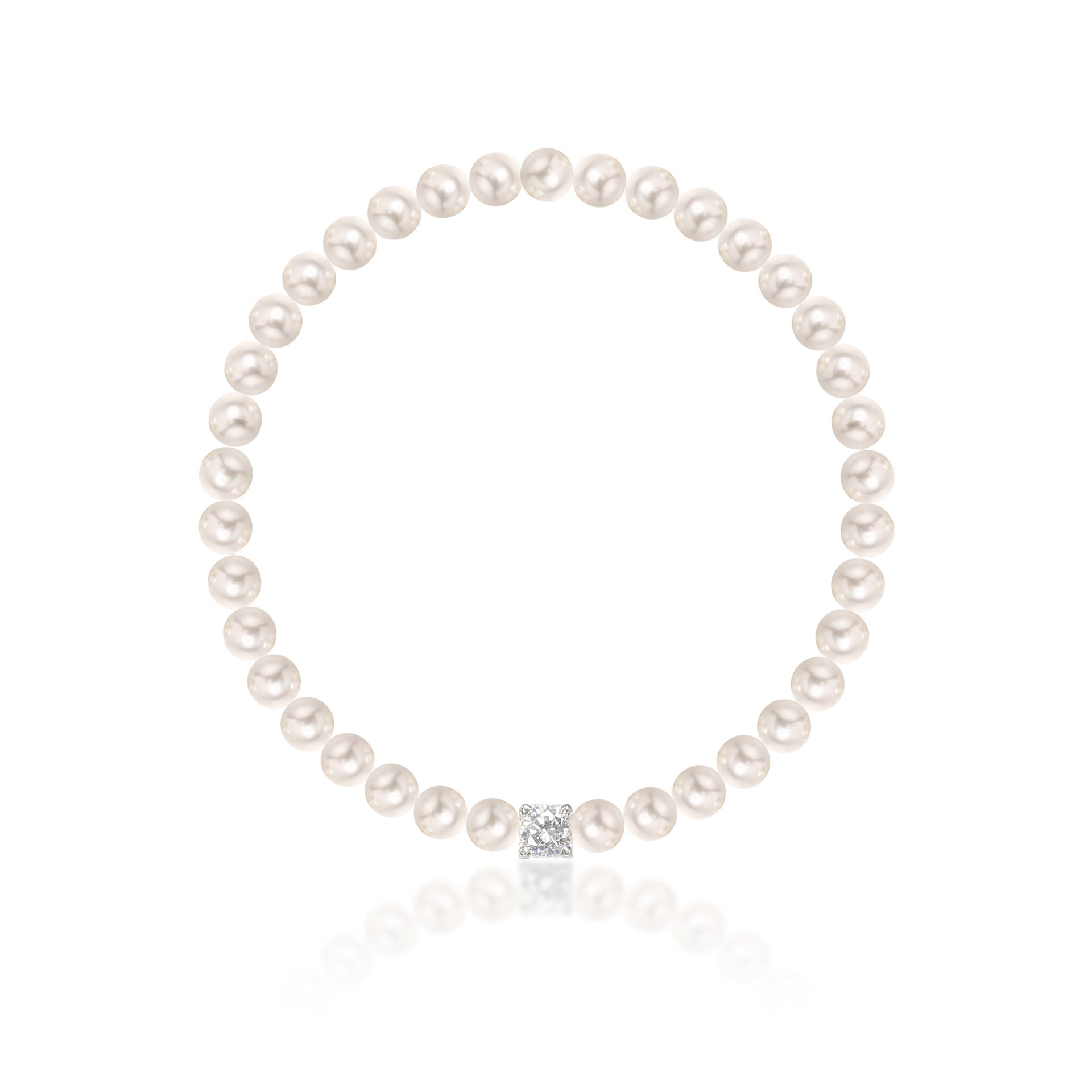 925 Silver Geometric Zircon Vintage Pearl Bracelet