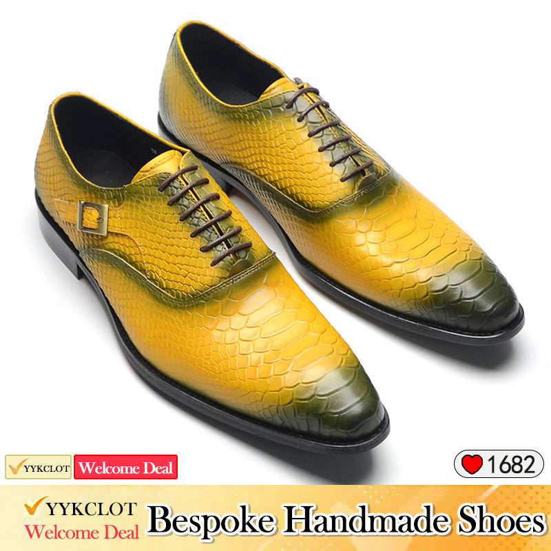British Snake Oxford Shoes Men's Business Dress Leather Shoes