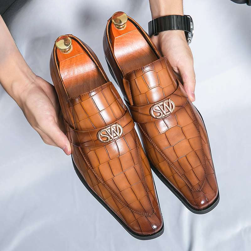 British Chelsea pointed business Office Oxford Shoes leather shoes derby shoes mens brogue shoes Party Banquet and Wedding shoes