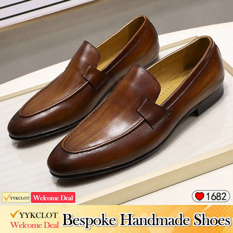 Classic Leather Casual Loafers Men's Wedding Banquet Leather Shoes