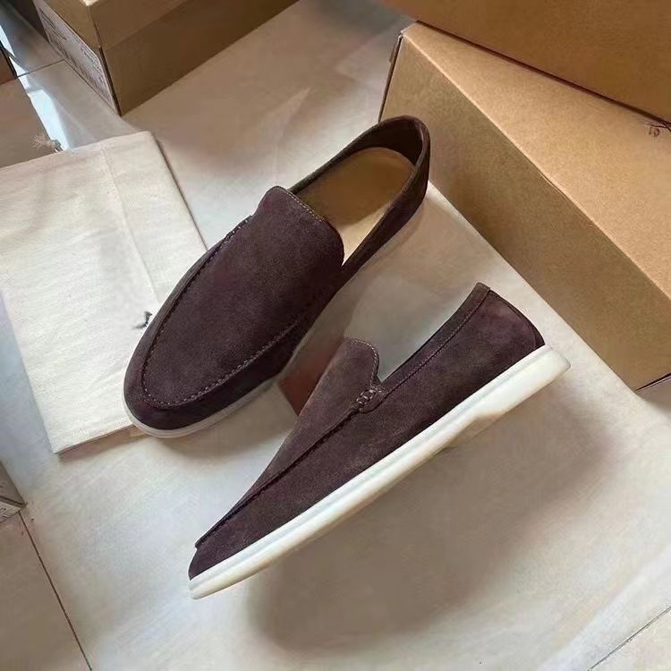 Celebrity style men's shoes retro fleece loafers