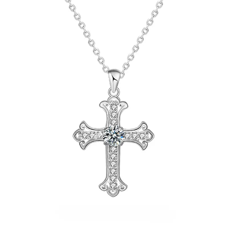 Collier croix Mozzarella en argent sterling S925