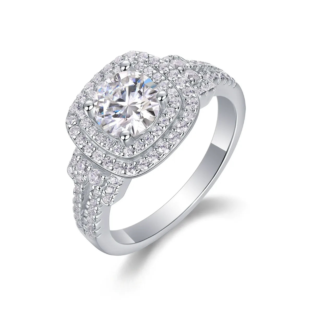 Bague en argent sterling, or rose et diamants roses