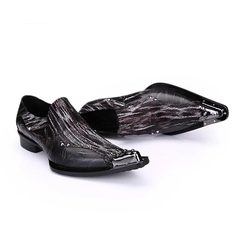 Dark gray leather patchwork fashion business Men's dress shoes Plus Size Party Banquet and Wedding shoes for men Office Oxford derby shoes mens brogue shoes