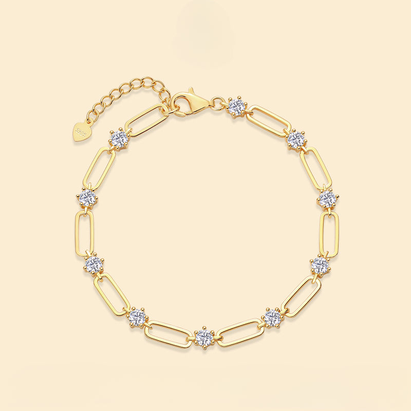 S925 silver-plated back-shaped moissanite bracelet