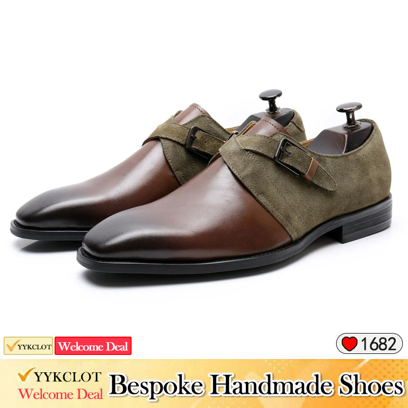 Leather buckle loafers men's wedding business dress leather shoes