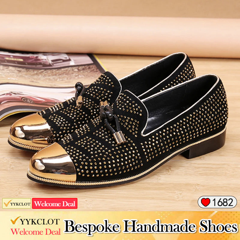 luxury designer elegant loafers dress shoes for men black Red bow flat shoes men's fashionable formal shoes party Wedding shoe