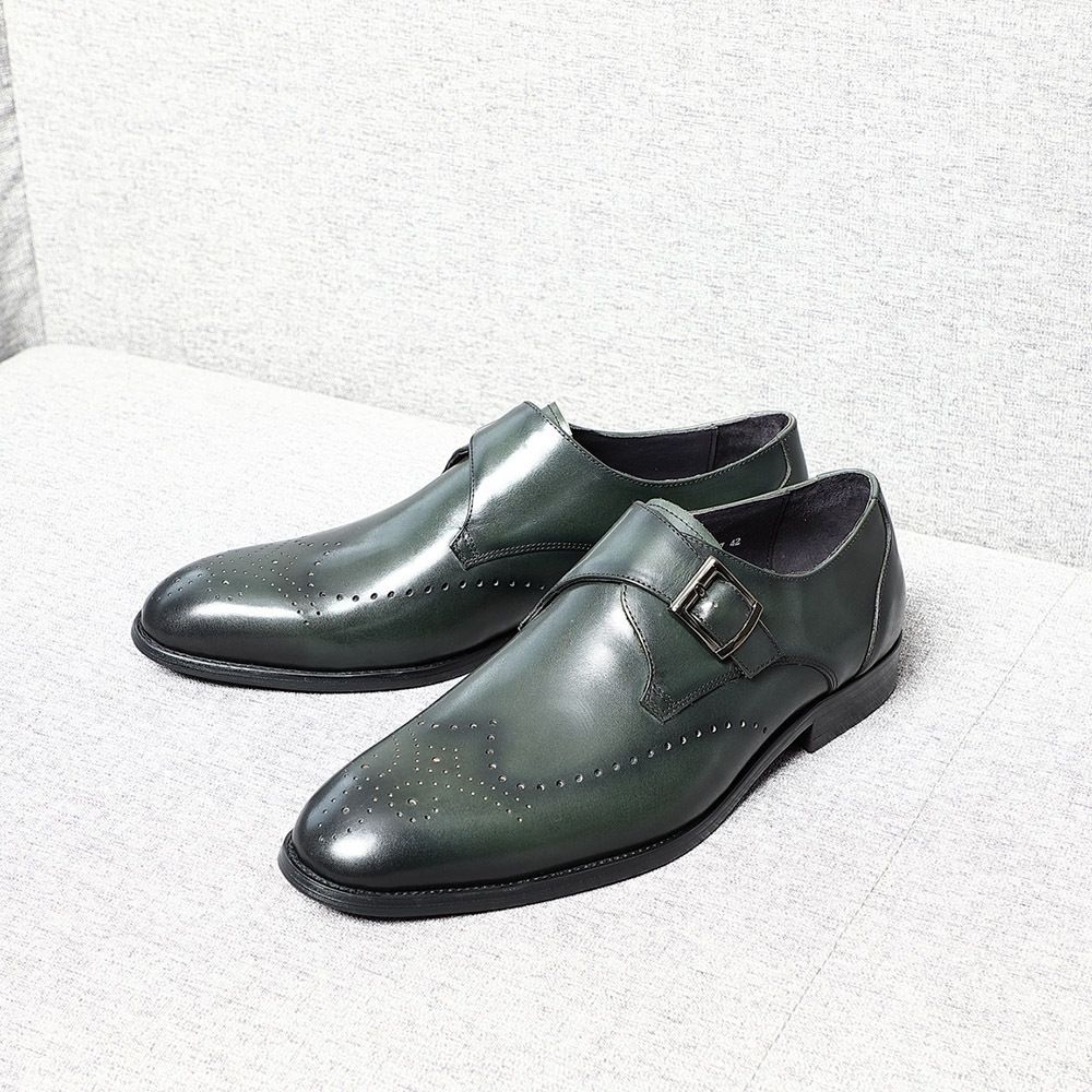 Brock retro business suit casual carved buckle men's shoes