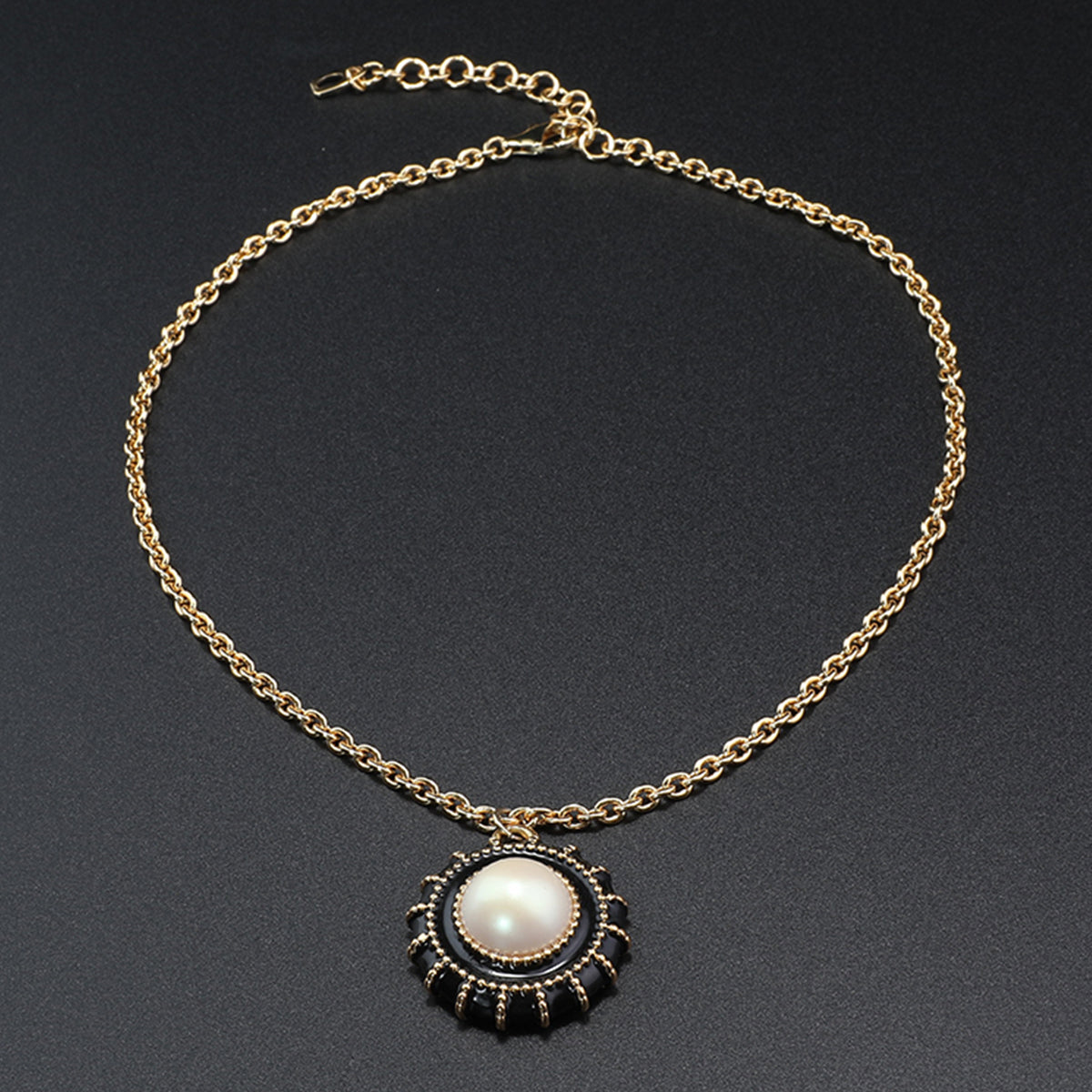 Black Shell Gemstone Necklace