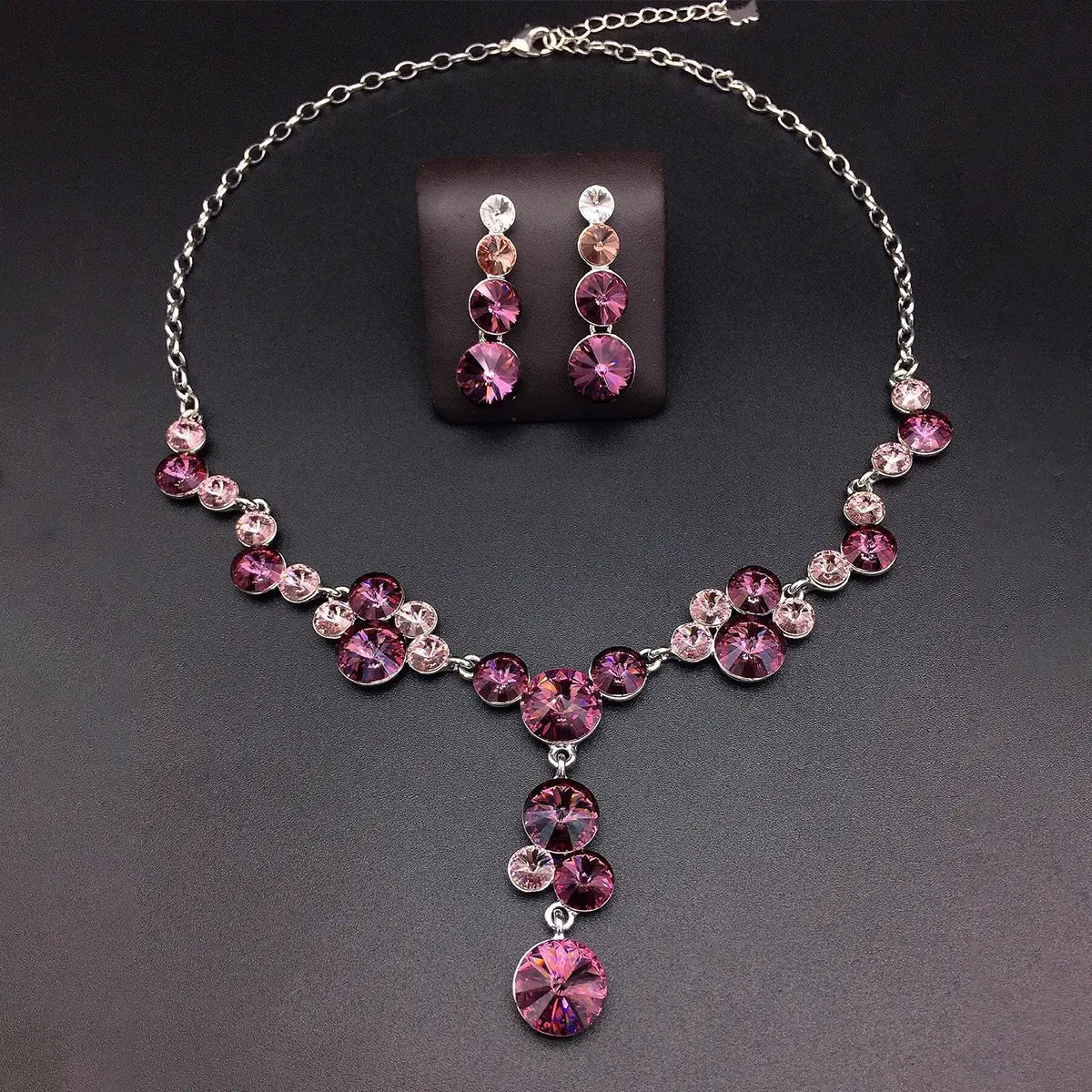 Parure collier et pendentif en cristal bleu saphir de luxe – Bijoux élégants