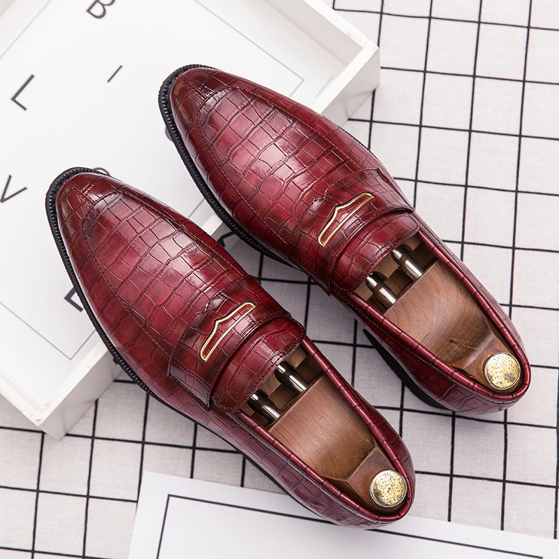 Men's Business Stone Leather Loafers shoes big size shoes for men italian elegant man dress shoes