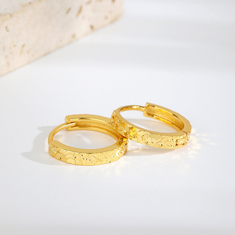 S925 Sterling Silver Light Luxury Crushed Ice Ear Buckle