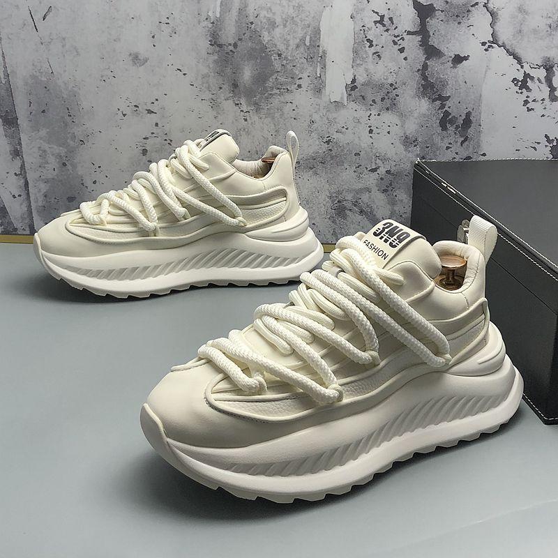 Stylish and comfortable solid color platform sneakers Running shoes and sports shoes for men