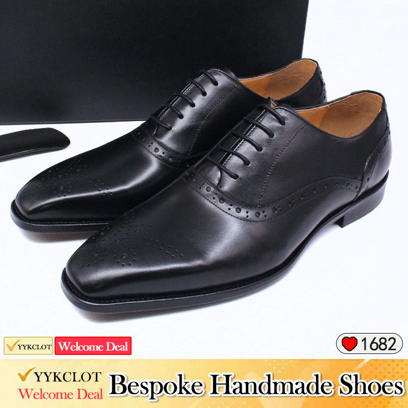 Oxford carved Brock men's lace-up dress shoes